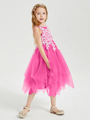 Tea Length Tulle Junior Bridesmaid Dresses Azalea