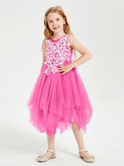 Tea Length Tulle Junior Bridesmaid Dresses Azalea