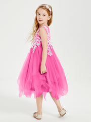 Tea Length Tulle Junior Bridesmaid Dresses Azalea