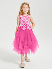 Tea Length Tulle Junior Bridesmaid Dresses Azalea