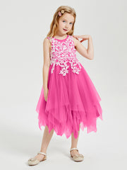 Tea Length Tulle Junior Bridesmaid Dresses Azalea
