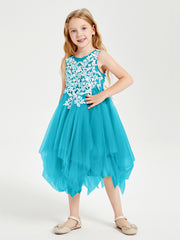 Tea Length Tulle Junior Bridesmaid Dresses Jade