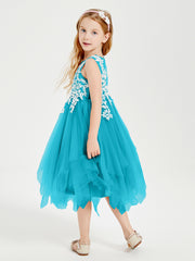 Tea Length Tulle Junior Bridesmaid Dresses Jade