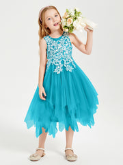 Tea Length Tulle Junior Bridesmaid Dresses Jade