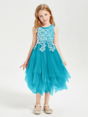 Tea Length Tulle Junior Bridesmaid Dresses Jade