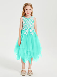 Tea Length Tulle Junior Bridesmaid Dresses Spa