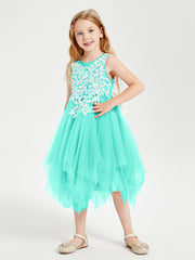 Tea Length Tulle Junior Bridesmaid Dresses Spa