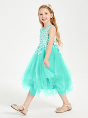 Tea Length Tulle Junior Bridesmaid Dresses Spa