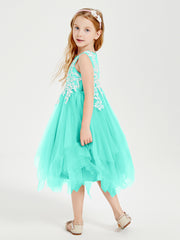 Tea Length Tulle Junior Bridesmaid Dresses Spa