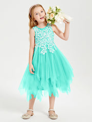 Tea Length Tulle Junior Bridesmaid Dresses Spa