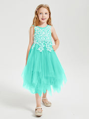 Tea Length Tulle Junior Bridesmaid Dresses Spa