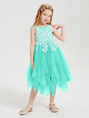 Tea Length Tulle Junior Bridesmaid Dresses Spa
