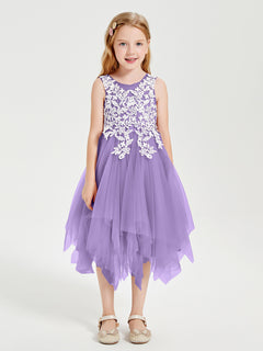 Tea Length Tulle Junior Bridesmaid Dresses Tahiti