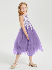 Tea Length Tulle Junior Bridesmaid Dresses Tahiti