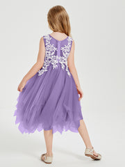 Tea Length Tulle Junior Bridesmaid Dresses Tahiti