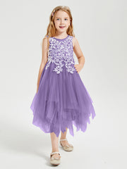Tea Length Tulle Junior Bridesmaid Dresses Tahiti