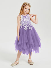 Tea Length Tulle Junior Bridesmaid Dresses Tahiti