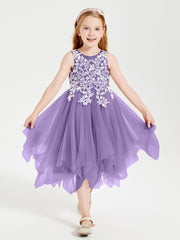 Tea Length Tulle Junior Bridesmaid Dresses Tahiti