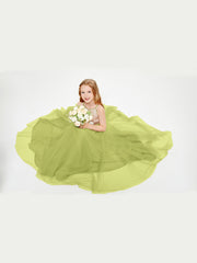 Sequined Top Long Tulle Junior Bridesmaid Gown Clover