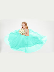 Sequined Top Long Tulle Junior Bridesmaid Gown Spa