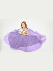 Sequined Top Long Tulle Junior Bridesmaid Gown Tahiti