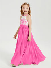 Lace Top Long Chiffon Bridesmaid Dresses Azalea