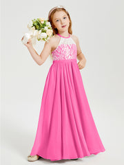 Lace Top Long Chiffon Bridesmaid Dresses Azalea