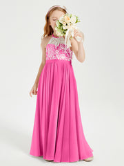Lace Top Long Chiffon Bridesmaid Dresses Azalea