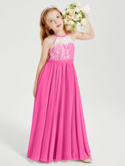Lace Top Long Chiffon Bridesmaid Dresses Azalea