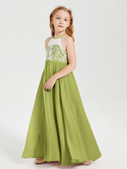Lace Top Long Chiffon Bridesmaid Dresses Clover