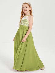 Lace Top Long Chiffon Bridesmaid Dresses Clover