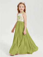 Lace Top Long Chiffon Bridesmaid Dresses Clover