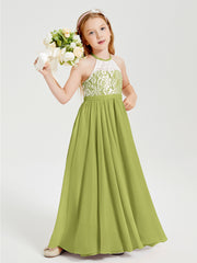 Lace Top Long Chiffon Bridesmaid Dresses Clover