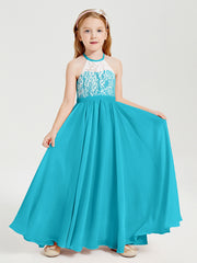 Lace Top Long Chiffon Bridesmaid Dresses Jade