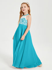 Lace Top Long Chiffon Bridesmaid Dresses Jade