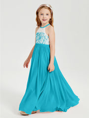 Lace Top Long Chiffon Bridesmaid Dresses Jade