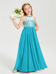 Lace Top Long Chiffon Bridesmaid Dresses Jade