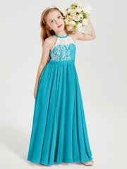 Lace Top Long Chiffon Bridesmaid Dresses Jade
