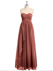 Sweetheart Chiffon Dresses with CASCADE SKIRT Terracotta
