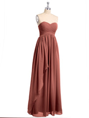 Sweetheart Chiffon Dresses with CASCADE SKIRT Terracotta