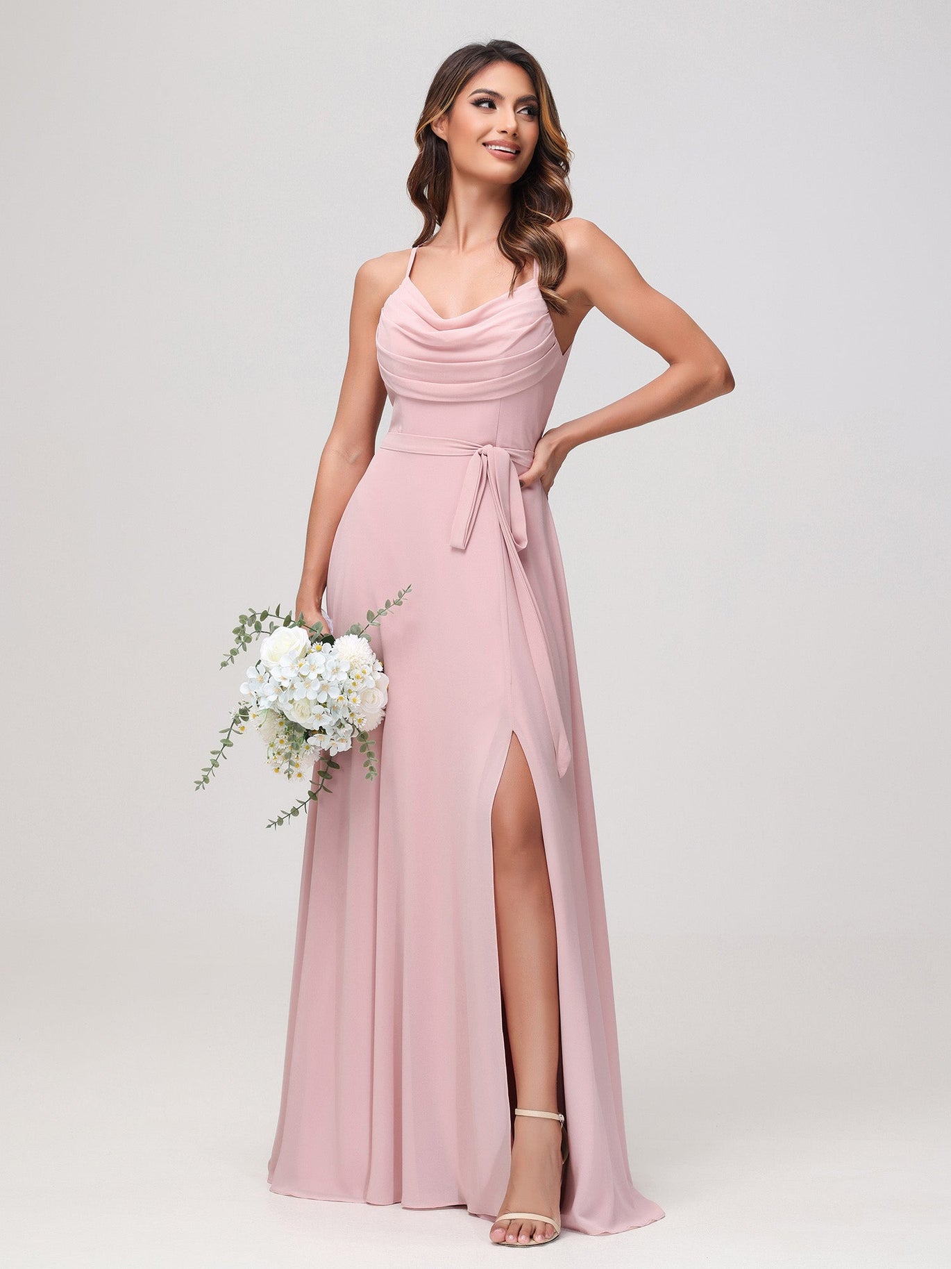 vintage bridesmaid dresses purple Spaghetti Strap Sheath Satin Bridesmaid Dress in Vintage Mauve