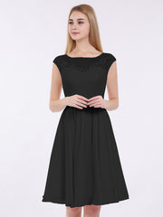 Chiffon and Lace Short Dress with Open Back Plum