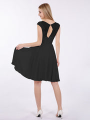 Chiffon and Lace Short Dress with Open Back Vintage Mauve
