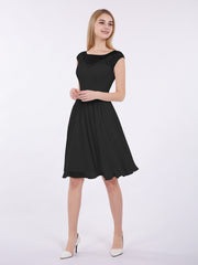 Chiffon and Lace Short Dress with Open Back Vintage Mauve