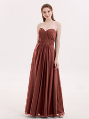 Strapless Maxi Dresses with Sweetheart Terracotta