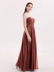 Strapless Maxi Dresses with Sweetheart Terracotta