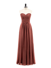 Strapless Maxi Dresses with Sweetheart Terracotta