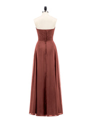Strapless Maxi Dresses with Sweetheart Terracotta