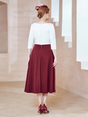 Dazzling in Rhinestone: Scoop Neck Dresses Burgundy