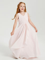 Boho Long Chiffon Bridesmaid Gown Blushing Pink